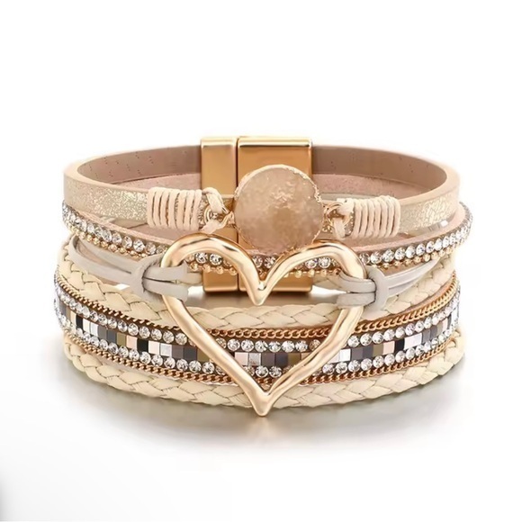 NWT Leather Wrap Druzy  Bracelet - Picture 1 of 1